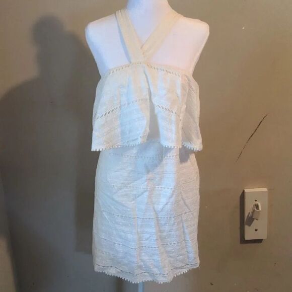 Chelsea28 Small White Criss Cross Mini Summer Dress - Picture 3 of 15